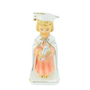Vintage Graduation Angel Girl Boy by Art Hand Painted Graduation Figurine Japan